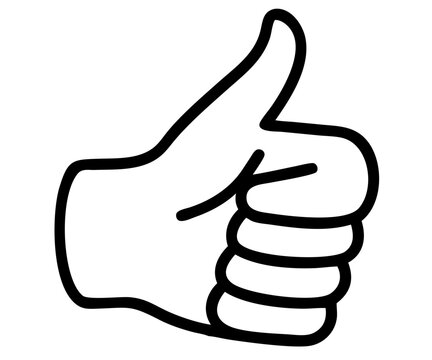 A thumbs up icon bold outline vector illustration design