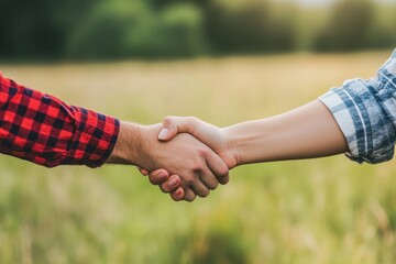 Farmers Handshake Partnership Rural Field Agreement Teamwork Cooperation Nature deal unity trust    