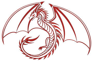 Vector Flame: Simplified Dragon Silhouette