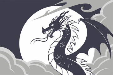 Shadow of the Orient: Chinese Dragon Vector