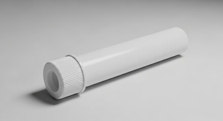 A Simple White Cylinder on a Smooth Surface Captured in an Elegant Studio Setting