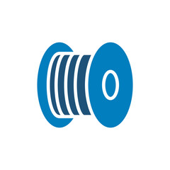 Wire reel icon vector design illustration template in trendy style