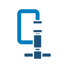 C clamp icon vector design illustration template with trendy style