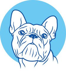 Cute french bulldog - vector illustration