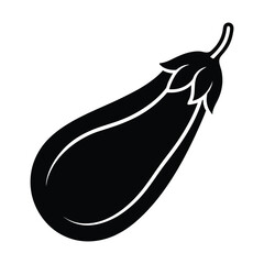 silhouette eggplant vector illustration 
