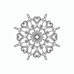 Elegant Floral Mandala – Intricate Line Art Design