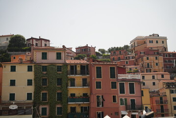 Quaint small village in Italy with colored buildings