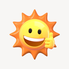 Fototapeta premium 3D Thumbs up sun, element illustration
