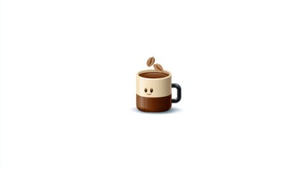 Smiling coffee cup, a warm and happy start to your day smiling