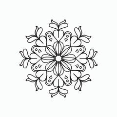 Floral Heart Mandala – Symmetrical Line Art Design