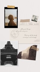 Aesthetic Paris travel mood board  collage