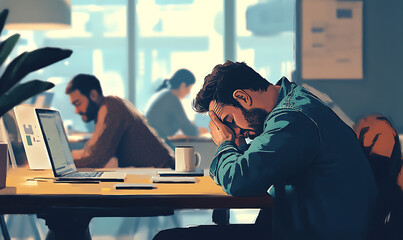 A comprehensive visual concept of office syndrome symptoms.