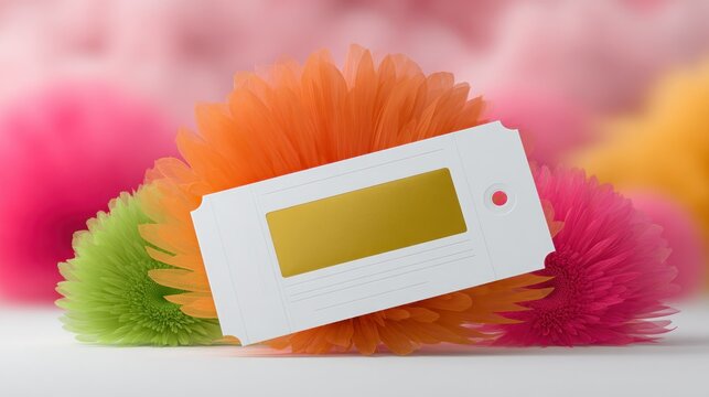 Abstract Colorful Floral Event Admission Pass Design