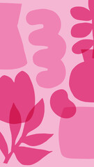 Abstract pink botanical mobile wallpaper