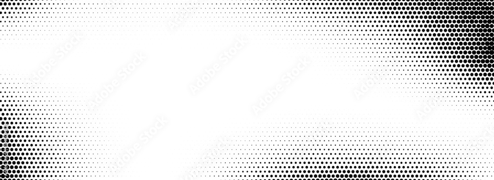 Poster Grunge halftone gradient texture. Retro pixelated backdrop. Weathered grit noise background. Fading gritty sand wallpaper. Anime or manga style comic overlay. Vector textured template surface