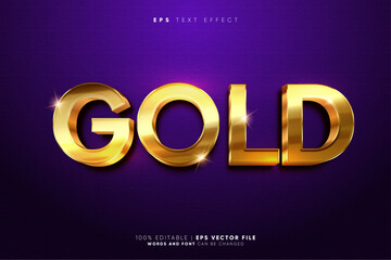 Luxury Metallic Gold 3D Text Effect