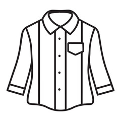 button up shirt sketch icon line art vector illustration