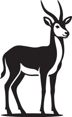Fototapeta premium Elegant black silhouette deer design minimal art, Clean wildlife figure vector graphic