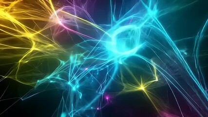 Colorful abstract digital artwork depicting vibrant energy waves and light trails in motion - Powered by Adobe