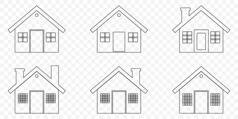 Fototapeta premium House icon vector. Home icon vector. Home Icon: A simple Set, yet effective black silhouette of a house icon, perfect for representing home, housing, real estate, or as a website navigation element.