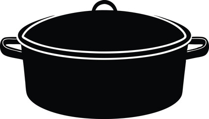  a cooking pot silhouette vector.