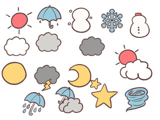 手描きのイラスト素材セット