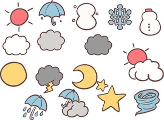 手描きのイラスト素材セット