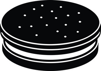 an Oreo like sandwich cookie silhouette vector