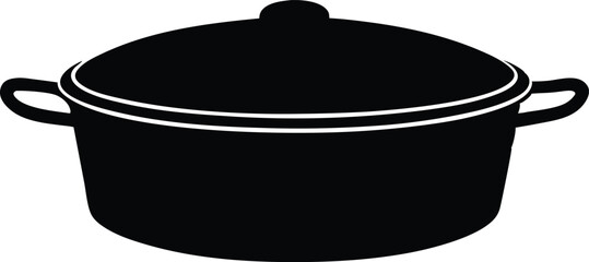  cooking pot silhouette vector.