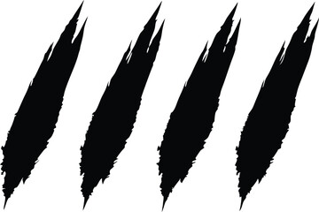 four black scratch marks silhouette vector