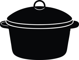 pot with a lid silhouette vector