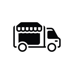 Black solid icon for food truck