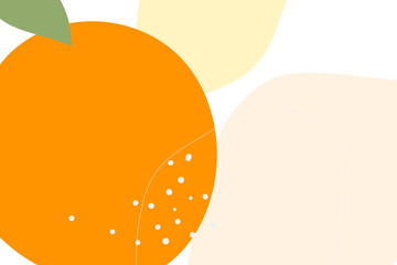 Hand drawn orange fruit Memphis background design element