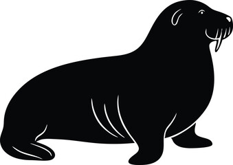walrus silhouette vector