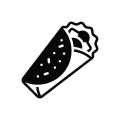 Black solid icon for roll