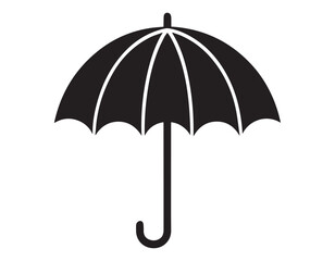 Classic Black Umbrella Icon A Simple Vector Illustration for Design Projects