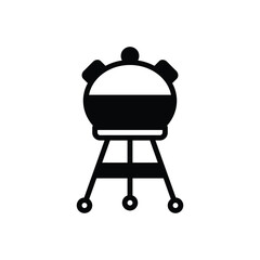 Black solid icon for bbq