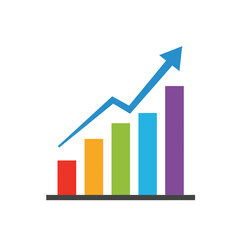 business graph on white background