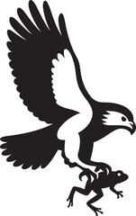 Obraz premium Powerful falcon in flight carrying prey, Predator bird mid air capture