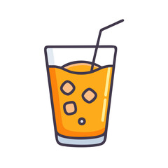 Simple juice icon, illustration. Drink.