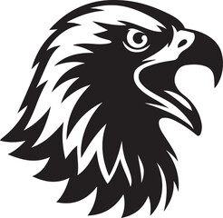 Powerful eagle head silhouette perfect for logos and graphics, Bold raptor face design