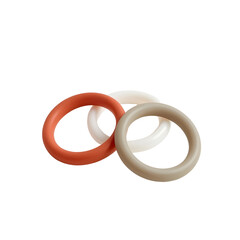 Set of silicone rings in neutral colors for creative design projects  