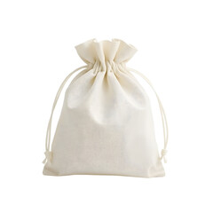 White drawstring bag for jewelry storage in minimalist style  