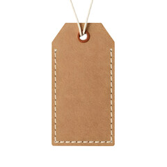 Plain brown paper tag with stitched edges and string for labeling  