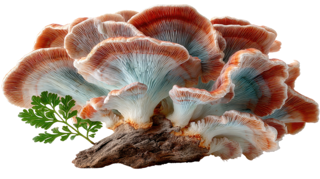 Elegant Mushroom Cluster: A captivating display of vibrant mushroom with a unique multi-layered texture and a medley of earthy tones, offering a glimpse into the wonders of nature.