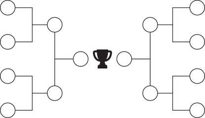 Tournament Bracket Template with Trophy Icon