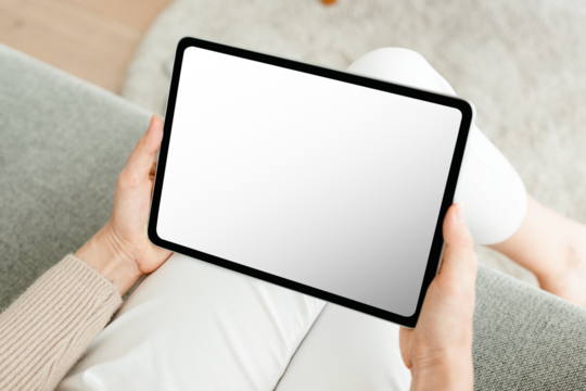 Tablet screen png mockup, transparent design