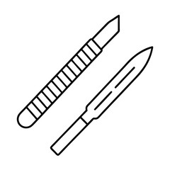 Scalpel and Surgical Blade Outline Icon for Medical or Veterinary Use