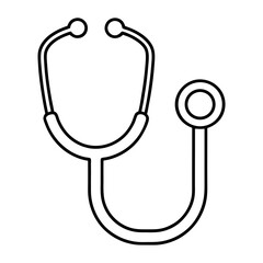Stethoscope outline illustration for medical healthcare concept on white background