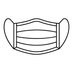Medical Face Mask Outline Icon for Protection Against Viruses and Pollution